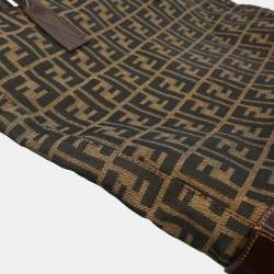 Pre Owned Fendi Zucca Brown Canvas Tote Bag