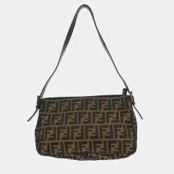 Pre Owned Fendi Zucca Brown Canvas Shoulder Bag