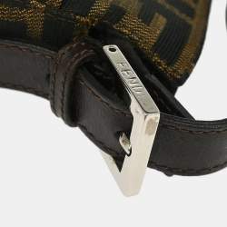 Pre Owned Fendi Zucca Brown Canvas Shoulder Bag