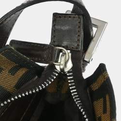 Pre Owned Fendi Zucca Brown Canvas Shoulder Bag