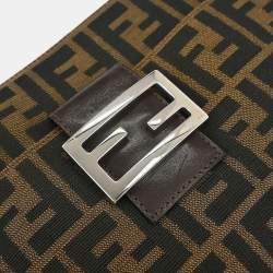 Pre Owned Fendi Zucca Brown Canvas Shoulder Bag