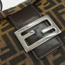 Pre Owned Fendi Zucca Brown Canvas Shoulder Bag