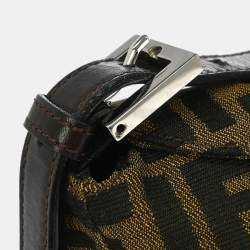 Pre Owned Fendi Zucca Brown Canvas Shoulder Bag