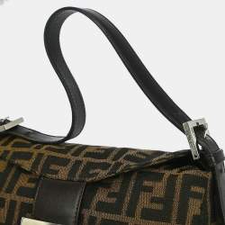 Pre Owned Fendi Zucca Brown Canvas Shoulder Bag