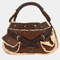 Pre Owned حقيبة فندي يد شيرلينغ زوكينو جلد بني