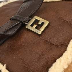 Pre Owned حقيبة فندي يد شيرلينغ زوكينو جلد بني