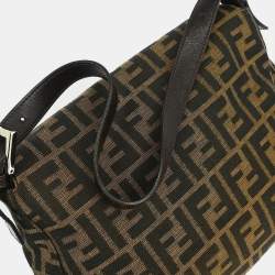 Pre Owned Fendi Zucca Mamma Baguette Brown Canvas Shoulder Bag