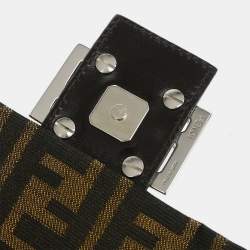 Pre Owned Fendi Zucca Mamma Baguette Brown Canvas Shoulder Bag