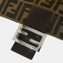 Pre Owned Fendi Zucca Mamma Baguette Brown Canvas Shoulder Bag