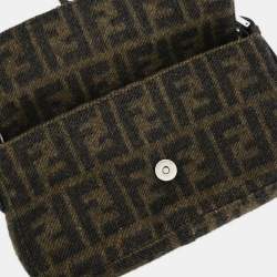 Pre Owned Fendi Baguette Brown Wool Shoulder Bag