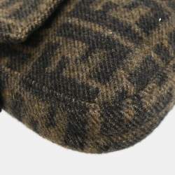 Pre Owned Fendi Baguette Brown Wool Shoulder Bag