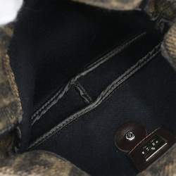 Pre Owned Fendi Baguette Brown Wool Shoulder Bag