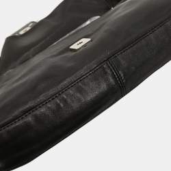 Pre Owned Fendi Baguette Black Lambskin Leather Shoulder Bag
