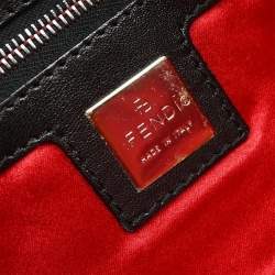 Pre Owned Fendi Baguette Black Lambskin Leather Shoulder Bag