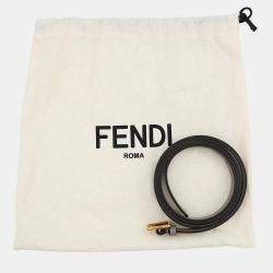 Pre Owned Fendi C'Mon Shoulder Bag Greige Leather Size Small