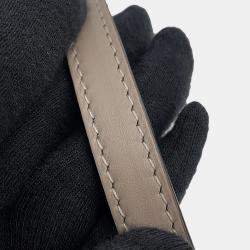 Pre Owned Fendi C'Mon Shoulder Bag Greige Leather Size Small