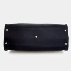 Pre Owned Fendi Peekaboo Monster Eyes Large Calfskin Leather Top Handle Bag