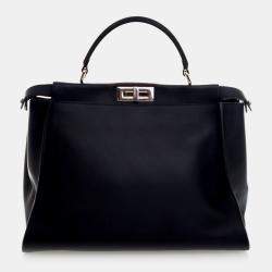 مملوكة مسبقًا Fendi Peekaboo Monster Eyes Large Calfskin Leather Top Handle Bag