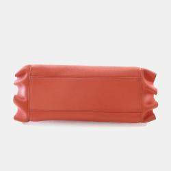 Pre Owned Fendi Peekaboo Iconic Waves Mini Nappa Leather Satchel Bag