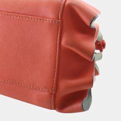 Pre Owned Fendi Peekaboo Iconic Waves Mini Nappa Leather Satchel Bag