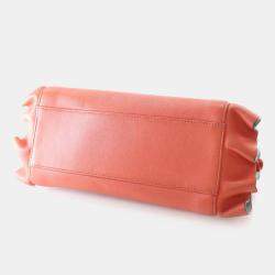 Pre Owned Fendi Peekaboo Iconic Waves Mini Nappa Leather Satchel Bag