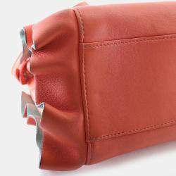 Pre Owned Fendi Peekaboo Iconic Waves Mini Nappa Leather Satchel Bag