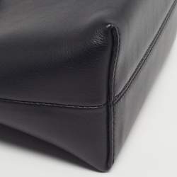 Pre Owned Fendi Flowerland By The Way Mini Black Leather and Python Trim Shoulder Bag