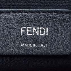 Pre Owned Fendi Flowerland By The Way Mini Black Leather and Python Trim Shoulder Bag