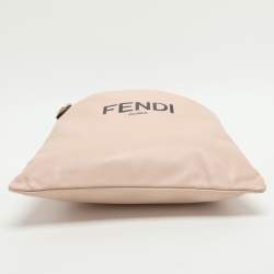 Pre Owned Fendi Pink Leather Drawstring Crossbody Pouch
