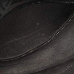 Pre Owned Fendi Forever Brown/Black Zucchino Canvas and Leather Baguette Bag