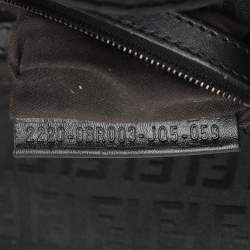 Pre Owned Fendi Forever Brown/Black Zucchino Canvas and Leather Baguette Bag