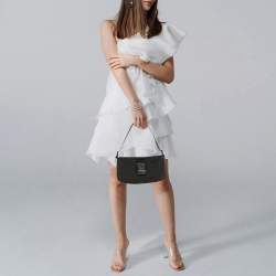 Pre Owned Fendi Forever Brown/Black Zucchino Canvas and Leather Baguette Bag