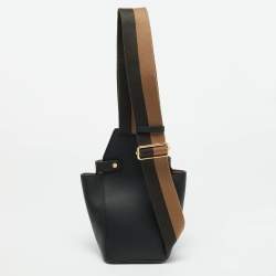 Pre Owned Fendi Guitar Black Leather Sling Bag