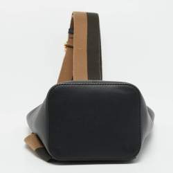 Pre Owned Fendi Guitar Black Leather Sling Bag