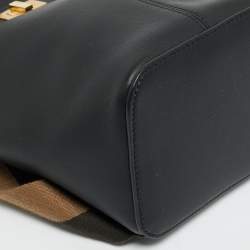 Pre Owned Fendi Guitar Black Leather Sling Bag