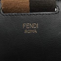 Pre Owned Fendi Guitar Black Leather Sling Bag