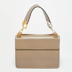 Pre Owned حقيبة فاندي كان أي لوغو جلد بيج/بني و مخمل إف إف بيد علوية