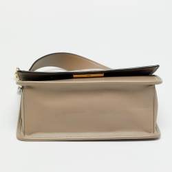 Pre Owned حقيبة فاندي كان أي لوغو جلد بيج/بني و مخمل إف إف بيد علوية