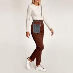 Pre Owned Fendi Mon Tresor Mini Blue Canvas Leather Bucket Bag