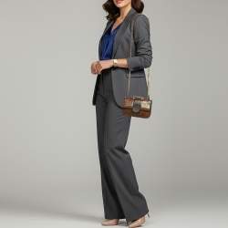 Pre Owned حقيبة كتف فندي زوكا مطلية قماش أسود/بني صغيرة 1974