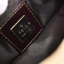 Pre Owned Fendi Zucca Beige Linen Shoulder Bag