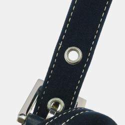 Pre Owned Fendi Mamma Baguette Navy Canvas Shoulder Bag