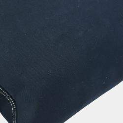 Pre Owned Fendi Mamma Baguette Navy Canvas Shoulder Bag