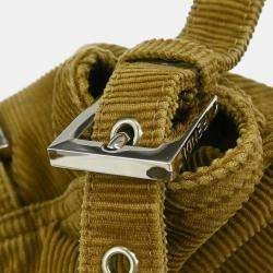 Pre Owned حقيبة فندي يد قطن بني