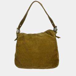 Pre Owned حقيبة فندي يد قطن بني