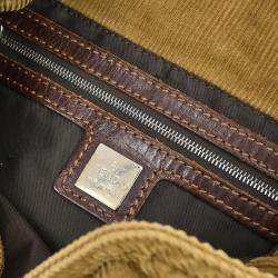 Pre Owned حقيبة فندي يد قطن بني