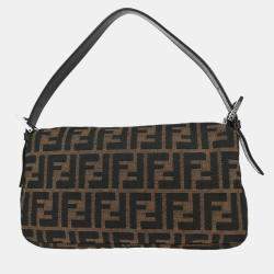 Pre Owned Fendi Brown Zucca Baguette Handbag