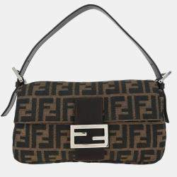Pre Owned Fendi Brown Zucca Baguette Handbag