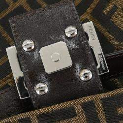 Pre Owned Fendi Brown Zucca Baguette Handbag