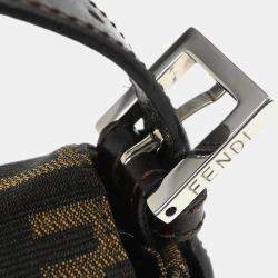 Pre Owned Fendi Brown Zucca Baguette Handbag